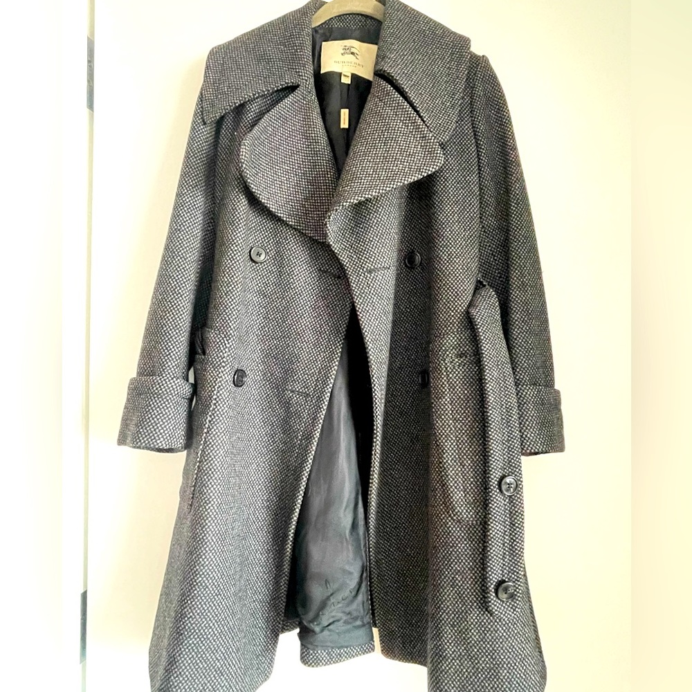 Burberry tweed trench coat in very good condition $2000 Sz 6